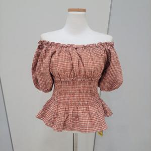 [나인스텝]잔체크스모크블라우스 N24NS4208_YS