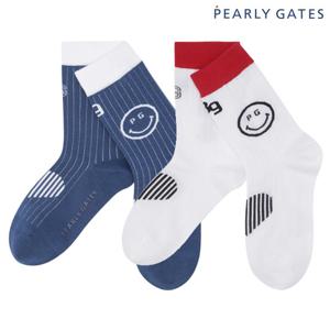 파리게이츠  여성 스마일 하트 배색 중목 양말 521E3SC005 BJ