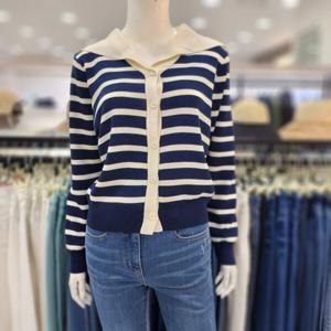 [조이너스]여성 캐주얼 24신상 니트 숏 가디건 스트라이프 JEU5W