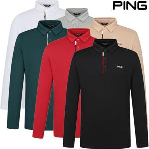 골프양말증정_PBS 남성 배색포인트카라긴팔티 111E3TO002