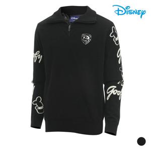 [디즈니골프]남성 폴라 반집업 방풍 니트 (DN4MKT032-BK)_US