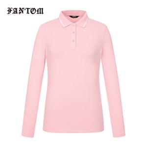 [팬텀] 여성 카라 배색 백기모 베이직 긴팔티셔츠