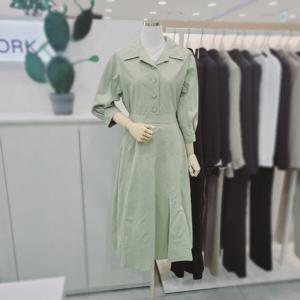 [비지트인뉴욕]7부소매 바스락오픈카라원피스 VA4OP20_US