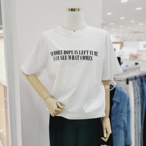 [비지트인뉴욕]라운드넥 레터링 코지반팔티셔츠 VA4ST7D_US