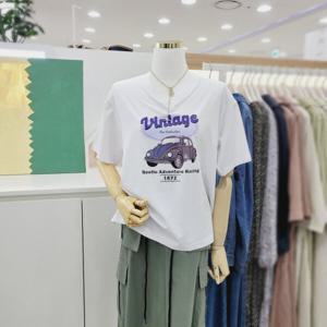 [비지트인뉴욕]브이넥 프린팅오버핏반팔티셔츠 VA4ST70_US