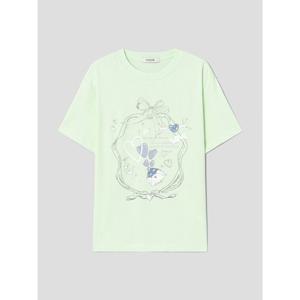 (165842AQ3K) [에잇세컨즈] 그래픽 박시 티셔츠  애플 그린