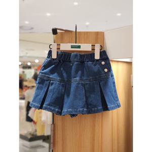 베네통키즈6 데님 플리츠 스커트 팬츠 QASP01541 25F