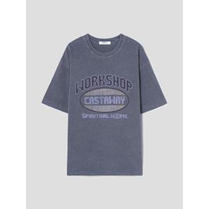 (455842LY0P) [에잇세컨즈] 텍스처 코튼 다잉 반소매 티셔츠  블루