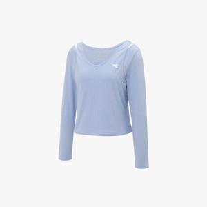 디아도라긴팔티 AQS D5122TRL33BLL 듀얼 레이어드 긴팔 티셔츠 우먼 BLUE