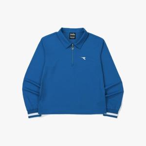 디아도라긴팔티 AQS D5122TTL34BLS 테니스 하프집업 긴팔 티셔츠 우먼 BLUE