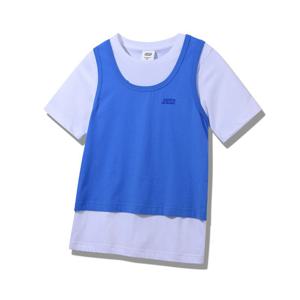 지프 여성용 나시&반팔 레이어드 티셔츠JQ3TSF563