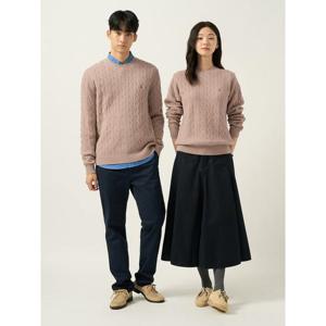 [빈폴멘] [Essential] 남녀공용 케이블 라운드 니트  베이지 (BC5951E05A)