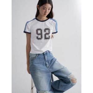 (125842MQE1) [에잇세컨즈] 넘버링 슬림핏 티셔츠  화이트