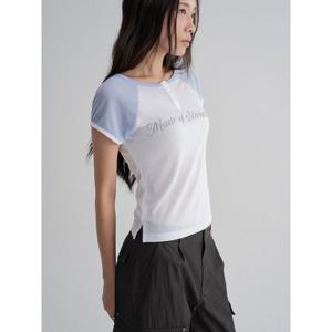 (165842DY21) [에잇세컨즈] 헨리넥 래글런 반소매 티셔츠  화이트