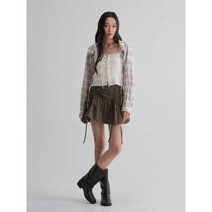 (165864DY1A) [에잇세컨즈] 체크 볼레로 셔츠  베이지