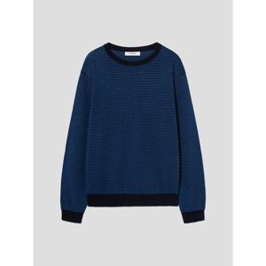 (425851LY2P) [에잇세컨즈] 강연 스트라이프 라운드 니트  블루