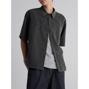 (425865LY24) [에잇세컨즈] 페이크 스웨이드 반소매 셔켓  애쉬