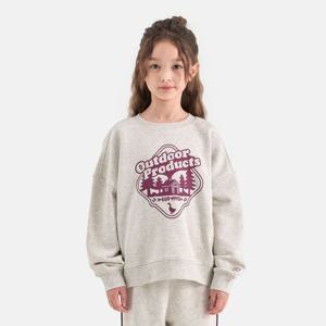 [본사][아웃도어프로덕츠키즈]여아 세미크롭 그래픽 맨투맨 (오트밀) OD253IMM74_OTM