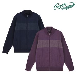 [크로커다일] 컬러 블록 풀집업 니트 CDAA8KJ3371