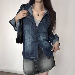 데일리 자켓 여성 진청 워싱 의류 데님 IS-DN42 스탠다드핏