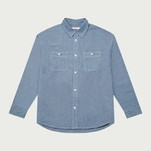 남성 코튼 샴브레이 오버핏 워크 셔츠_295(10530-020-611-10)