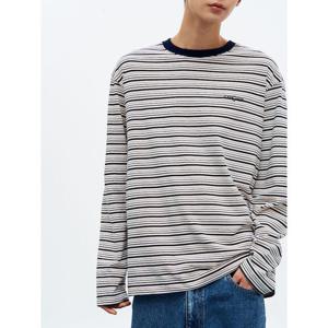 (265841AY40) [에잇세컨즈] 멀티 스트라이프 긴소매 티셔츠  아이보리