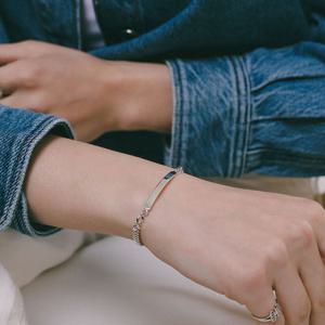 제이로렌 커프 체인 실버 팔찌 B01041