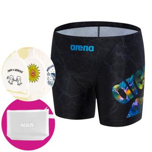 아레나 남성 수영복 스파이더볼트 3부 A5FM1MF03 BLK 가방 수모행거 증정