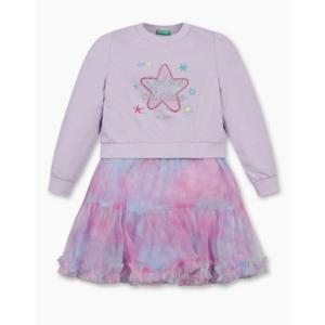 [베네통키즈]25FW-져지 믹스 샤 원피스/QAOP04541