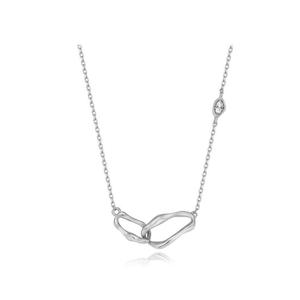 [티르리르] 웨이블렛 포인트 화이트실버 목걸이 TNESVW08040M