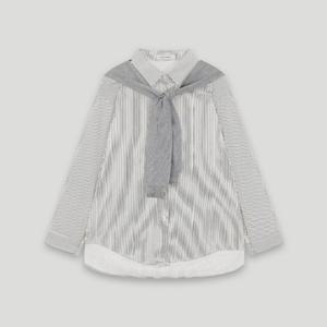 [코데즈컴바인] 스트라이프 셔츠 니트 숄 SET (CKC-SH301W8)