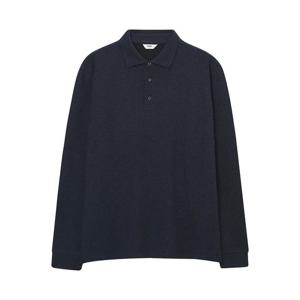 [노티그] 레이온 혼방 기모 카라 티셔츠 네이비