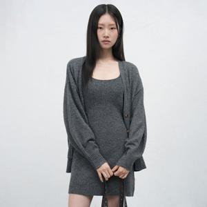 WOMAN 벌룬 슬리브 루즈핏 가디건 [CHARCOAL] / WBE3L43526
