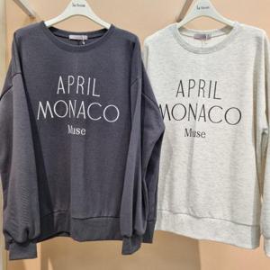 라티움 HC34 국내생산 뒷중앙 밑단트임  맨투맨 오버핏 가을티셔츠 T2533Ts11