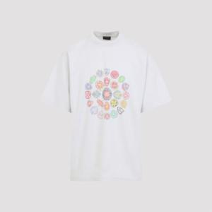 발렌시아가 반팔 티셔츠 764235 TTVH4 9012 DIRTY WHITE