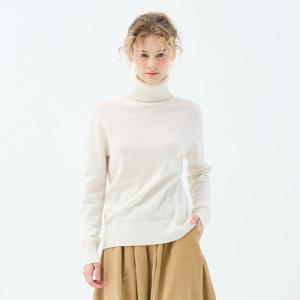 캐시미어 베이직 터틀넥 튜베로즈 풀오버 (UFKKTN440C-WHITE)