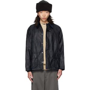 바버 재킷 네이비 비데일 왁스 재킷 252390M180006