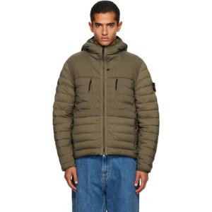 스톤아일랜드 패딩 카키 4100020 심리스 터널 나일론 TC 다운 재킷 252828M178023