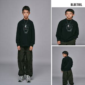 [블루테일]AZH1TS01BK 블랙 가로 절개 긴팔 티셔츠