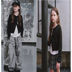 [블루테일]AZH2CK02BK 스탠다드핏 라운드 울혼방 가디건