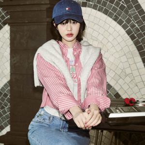 타미진스 여성 크롭 크레스트 셔츠 T32F7WSH13TWT1