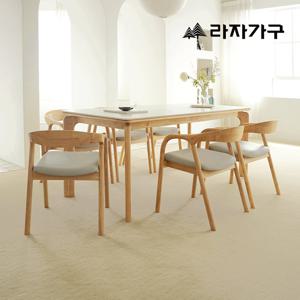 라자가구 에이든 SE0 포세린 세라믹 원목 1800 테이블 6인 식탁세트 의자6개