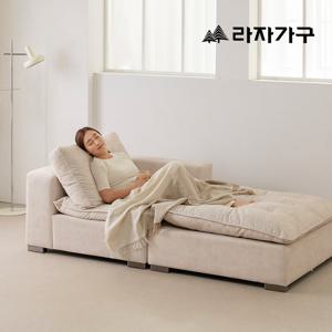 라자가구 엘루아 구스 조야 패브릭 기능성 쿠션 푹신한 소파 3인 카우치형