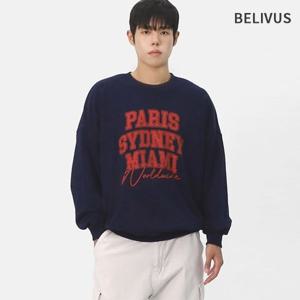 빌리버스 남자 맨투맨 긴팔 프린팅 코튼 오버핏 티셔츠 BPT090