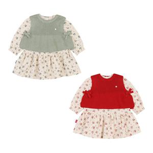 [압소바]허브 니트 베스트 원피스 세트 A2525107