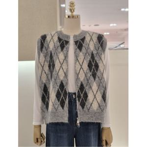 [AB.F.Z] 아가일 패턴 투웨이 집업 니트 베스트 (AFZ4ZV33K)