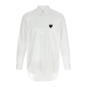 꼼데가르송 블랙 하트 패치 코튼 셔츠 AXB004 2