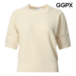 [지지피엑스]꽈배기 디테일 짜임 반팔 니트 GP9KP017B