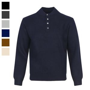 남자 포네 헨리넥 울 긴팔 니트티 AT-KN-Q040-네이비