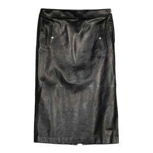 [ALEXANDER MCQUEEN] 라프리마 여성 니 Length 미디 로우 웨이스트 레더 스커트 799509Q5ALW1000 블랙 /8